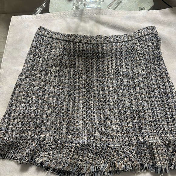 Zara Textured Tweed Skirt in Light Blue Black and Gold - Picture 3 of 5